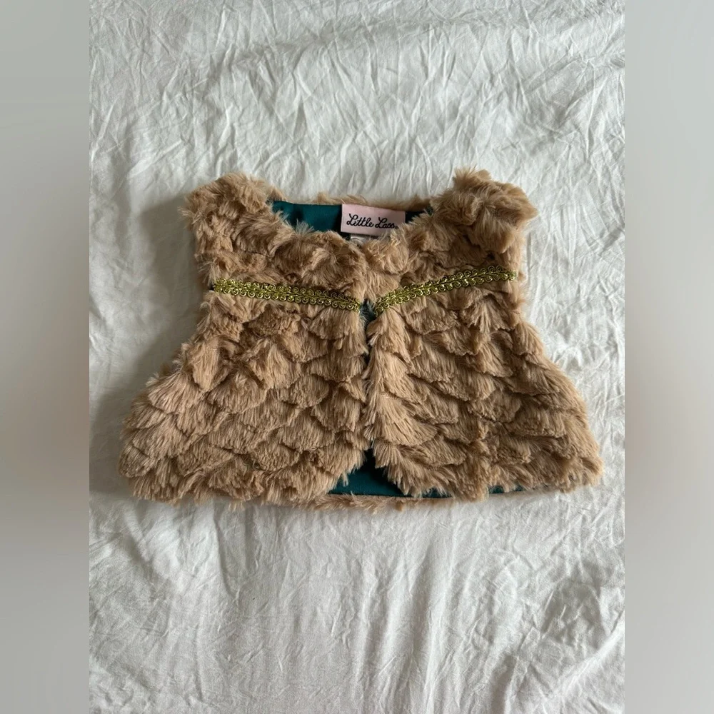 Green floral Dress with vest size 12 months